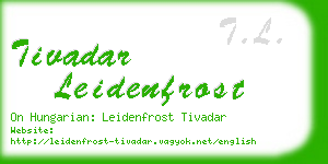 tivadar leidenfrost business card